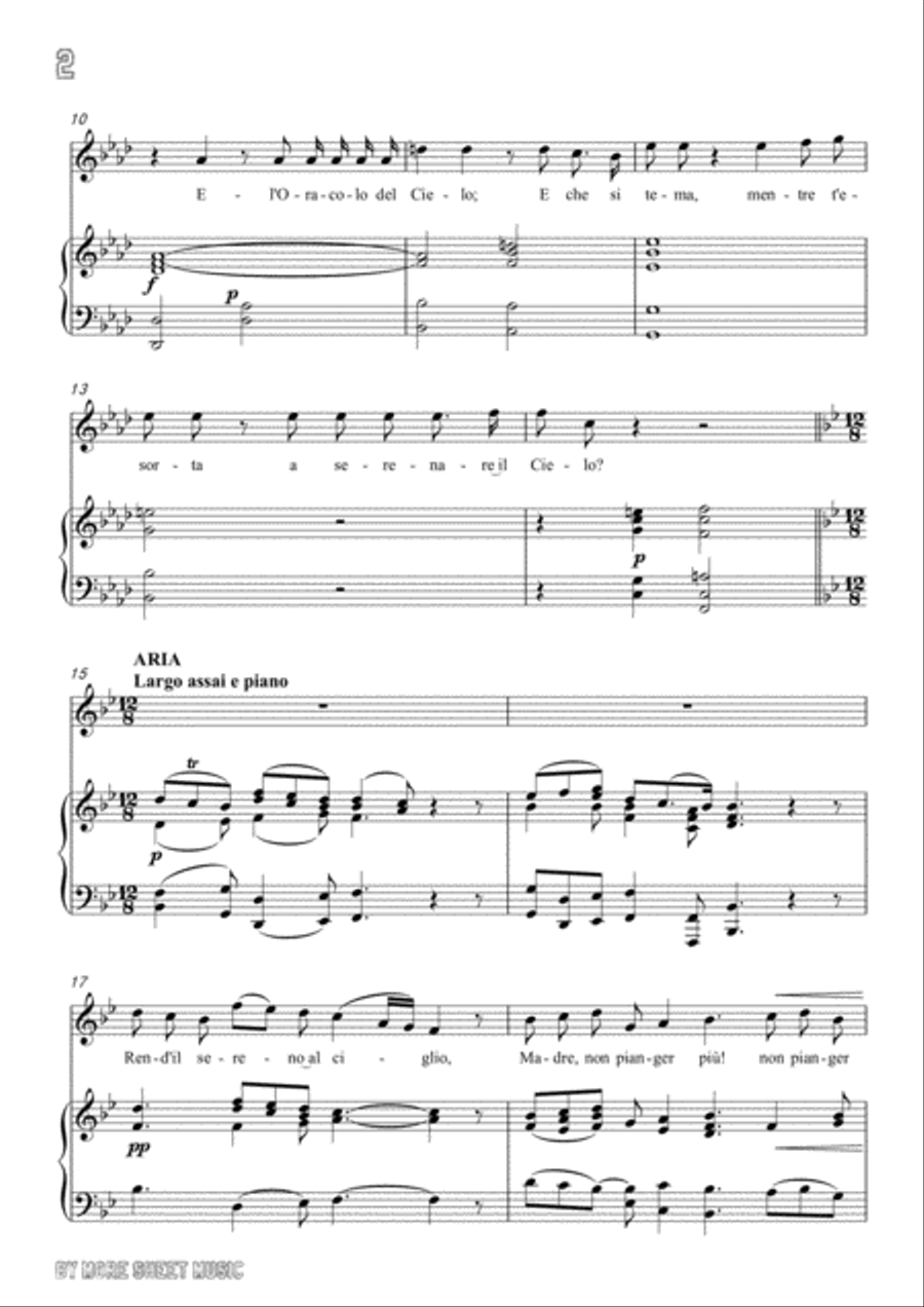 Handel-Rasserena,o Madre…Rend'il sereno al ciglio in f minor,for Voice and Piano Voice Solo scores gallery preview page 4