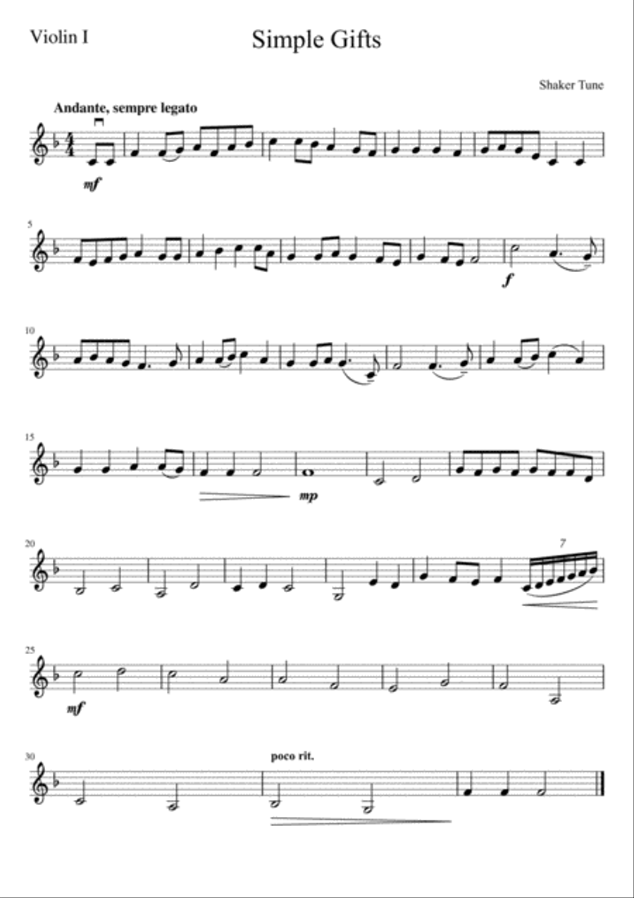Simple Gifts Simple Gifts String Quartet scores gallery preview page 4
