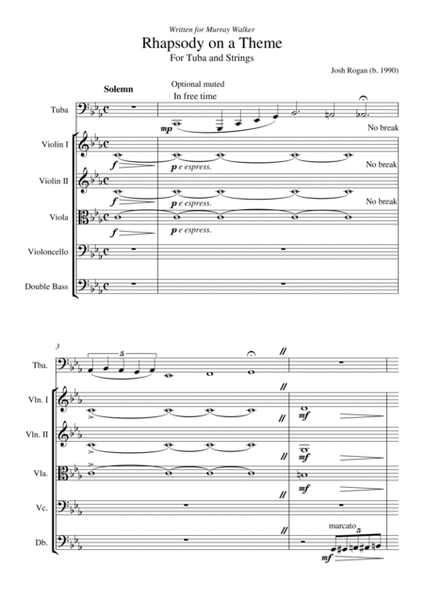 Rhapsody on a Theme for Tuba and Strings