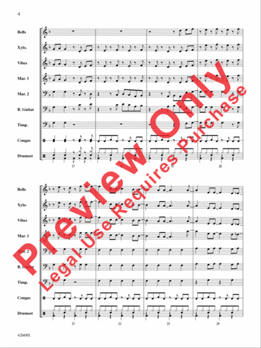 Locked Out of Heaven Percussion Ensemble scores gallery preview page 5