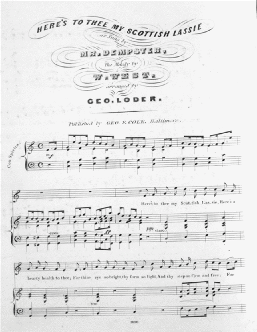 Here's To Thee My Scottish Lassie Voice scores gallery preview page 1