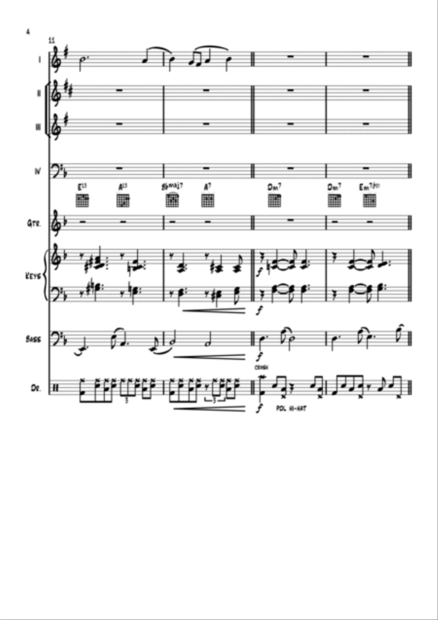 Covid Blues - for jazz octet. Jazz Ensemble scores gallery preview page 4
