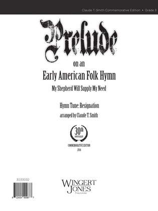 Book cover for Prelude On An Early American Folk Hymn