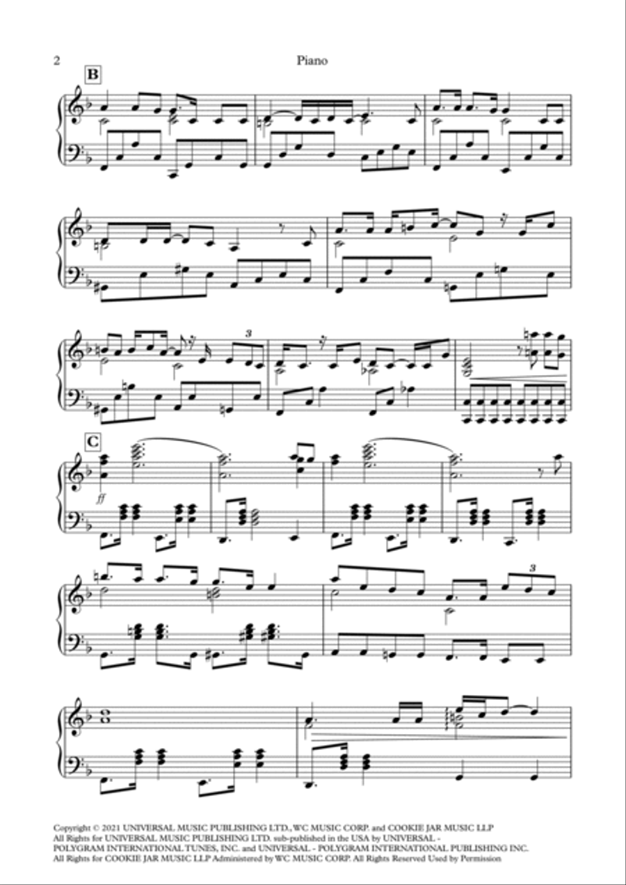 Space Man Space Man Piano Solo scores gallery preview page 2