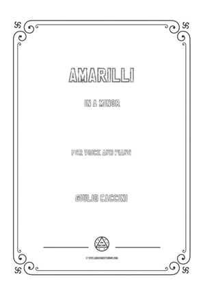 Book cover for Caccini-Amarilli in a minor,for voice and piano