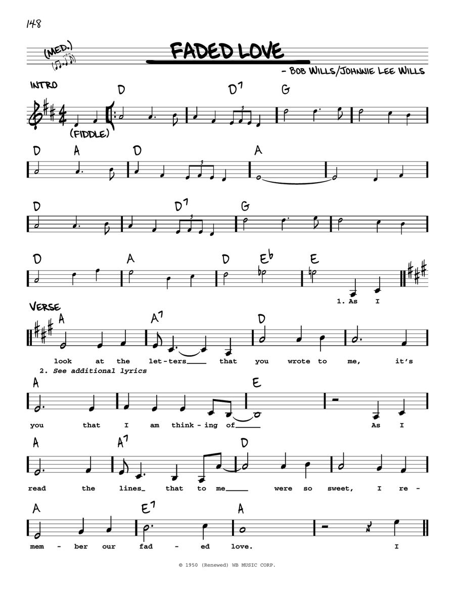 Faded Love Voice scores gallery preview page 1