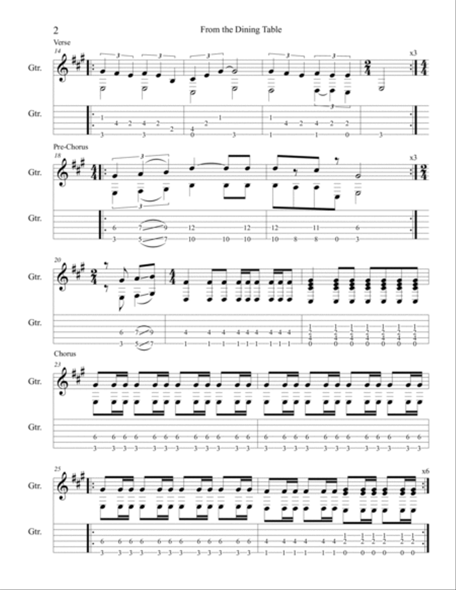 From The Dining Table Electric Guitar scores gallery preview page 2