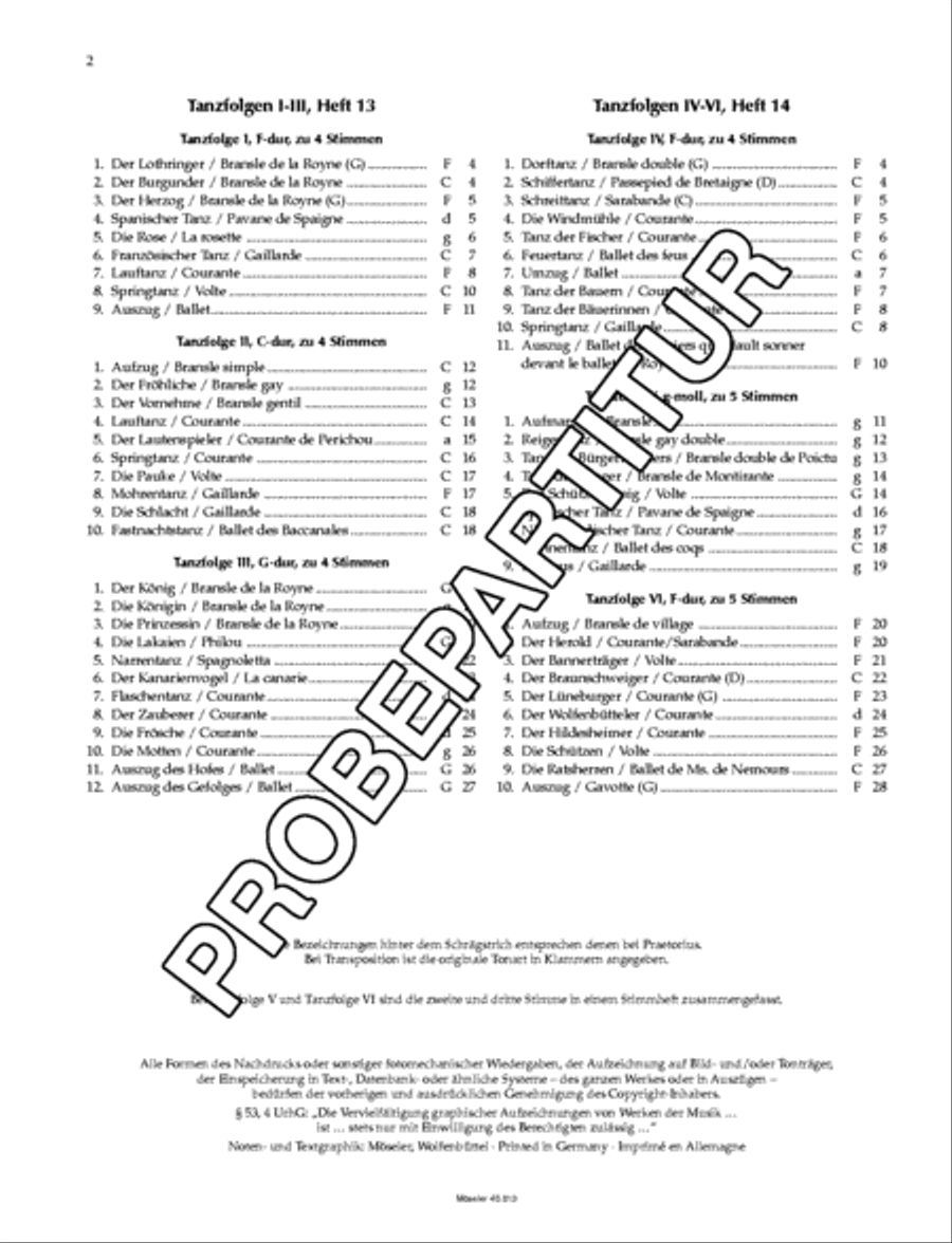 Sechs Tanzfogen Band 1 4-Part scores gallery preview page 3