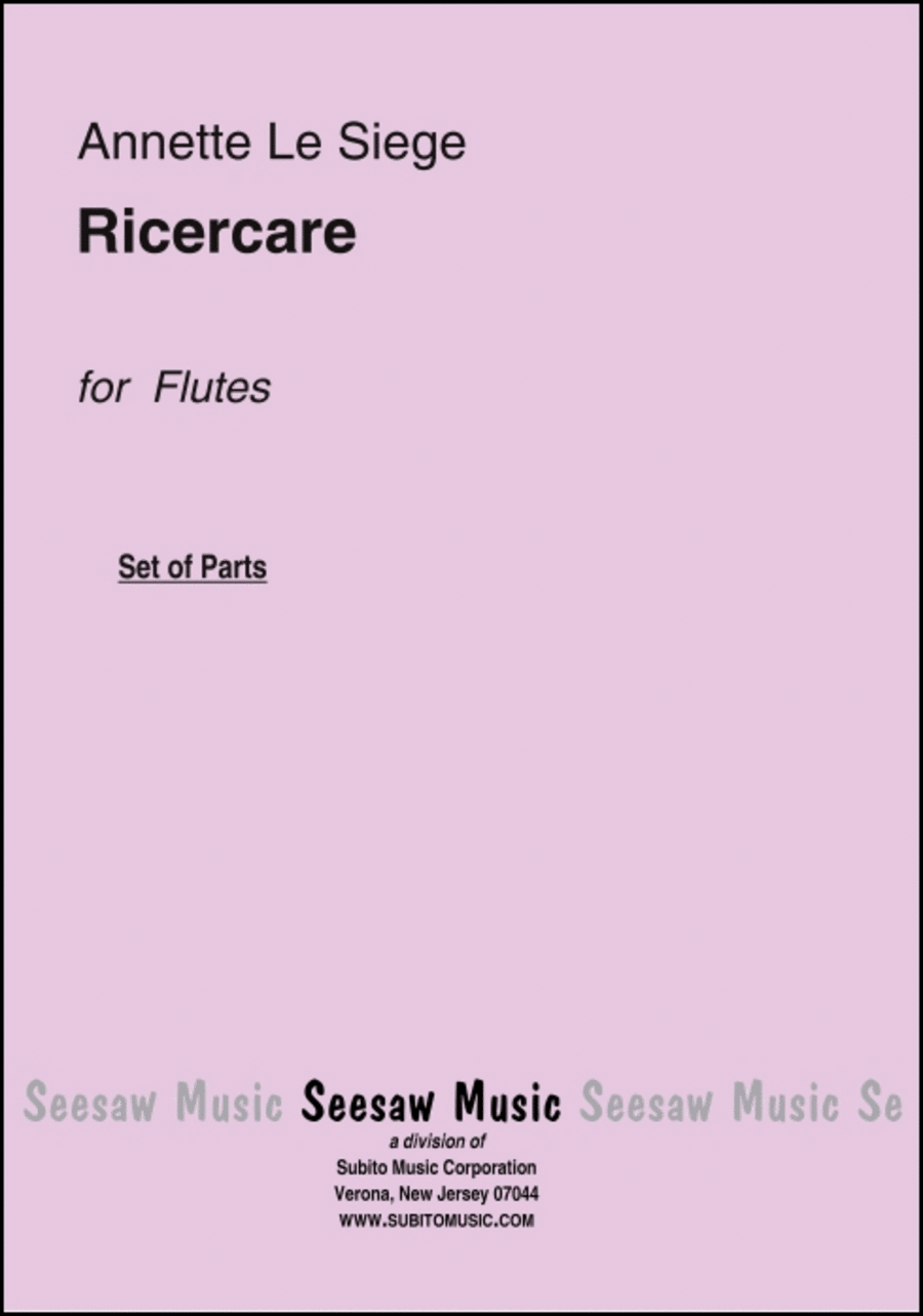 Ricercare Ricercare Woodwind Ensemble scores gallery preview page 1