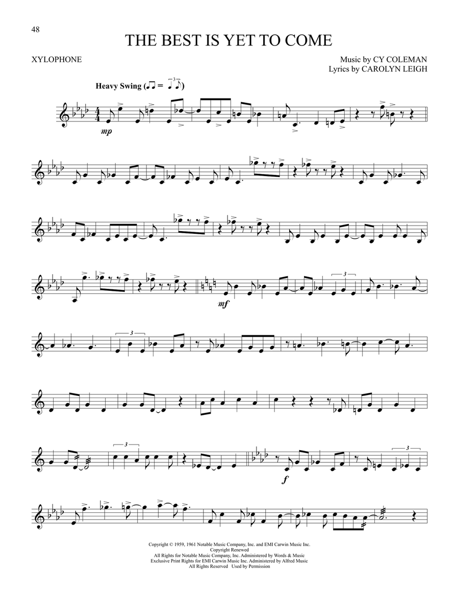 The Best Is Yet To Come Percussion scores gallery preview page 1