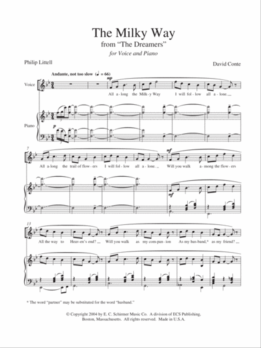 The Milky Way from The Dreamers High Voice scores gallery preview page 2