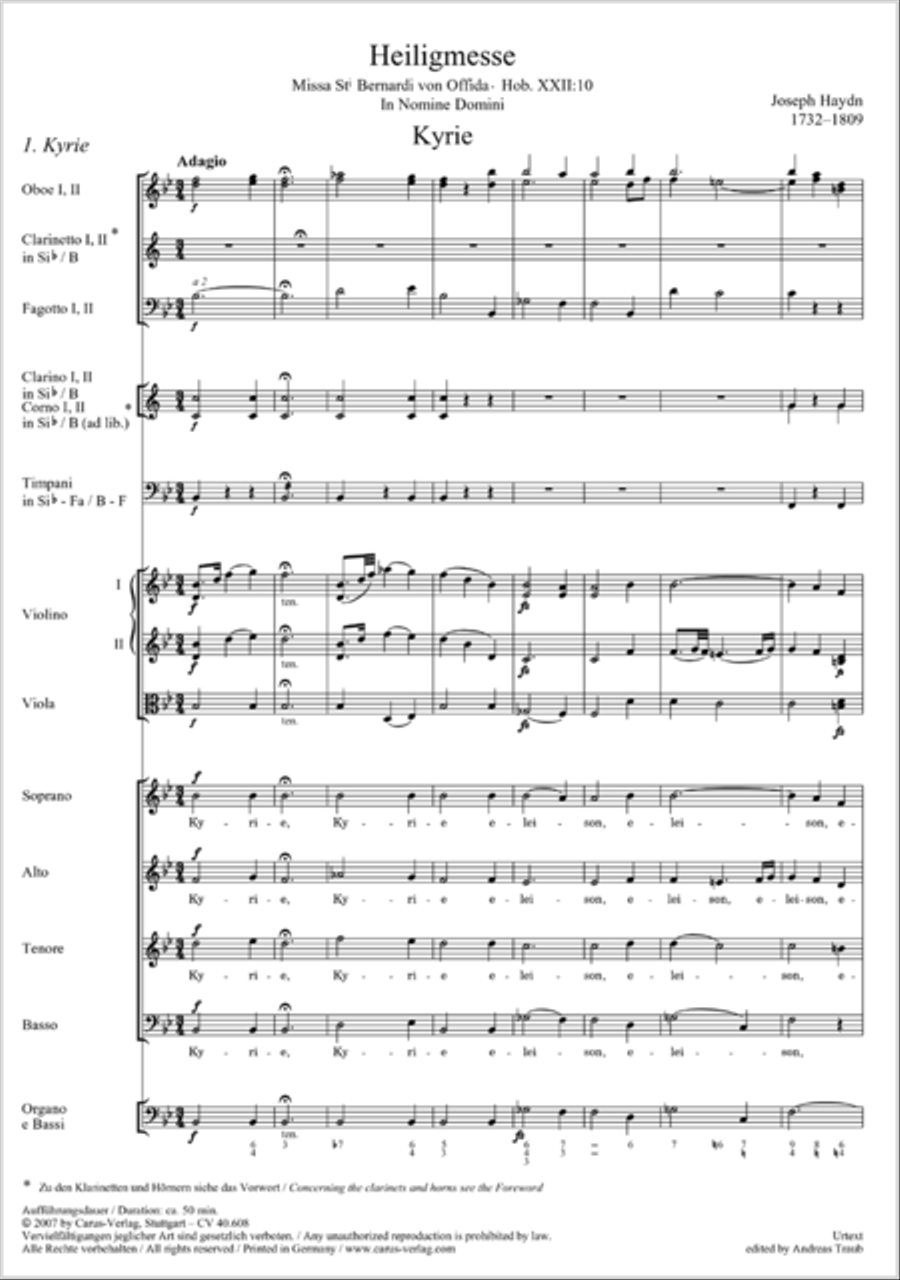 Missa Sancti Bernardi von Offida in B 4-Part scores gallery preview page 106