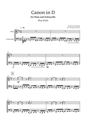 Book cover for Canon in D (Pop Style) - For Flute and Cello