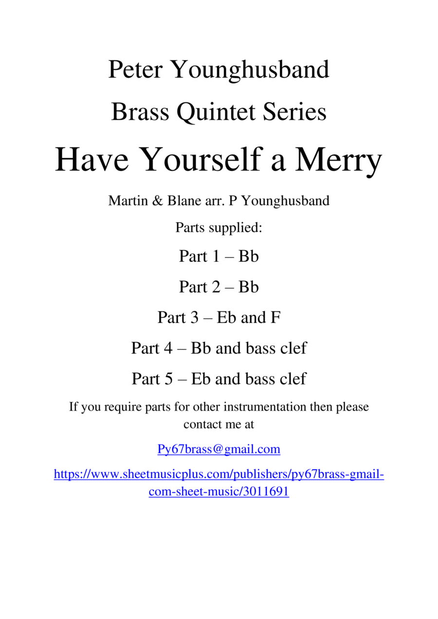 Have Yourself A Merry Little Christmas Have Yourself A Merry Little Christmas Brass Ensemble scores gallery preview page 1
