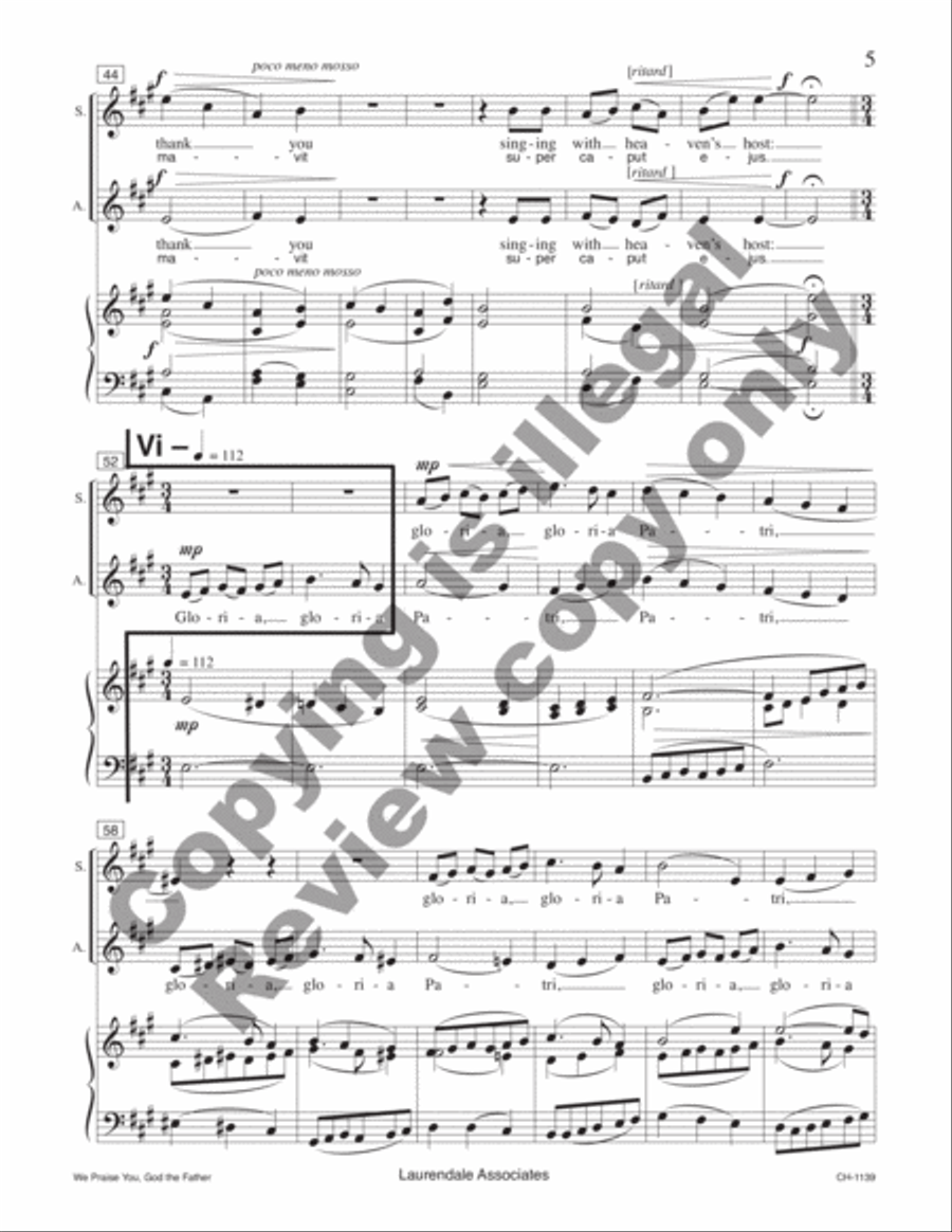 We Praise You, God the Father (Ecce Sacerdos Magnus) 2-Part scores gallery preview page 5