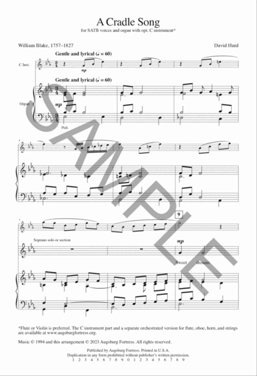 A Cradle Song 4-Part scores gallery preview page 2