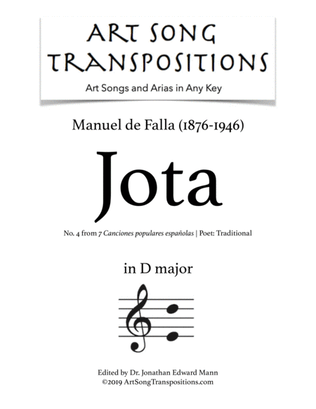 DE FALLA: Jota (transposed to D major)