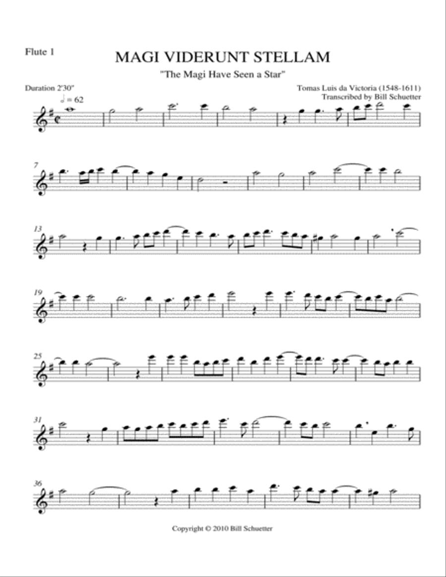 Magi Viderunt Stellam Flute Quartet scores gallery preview page 3