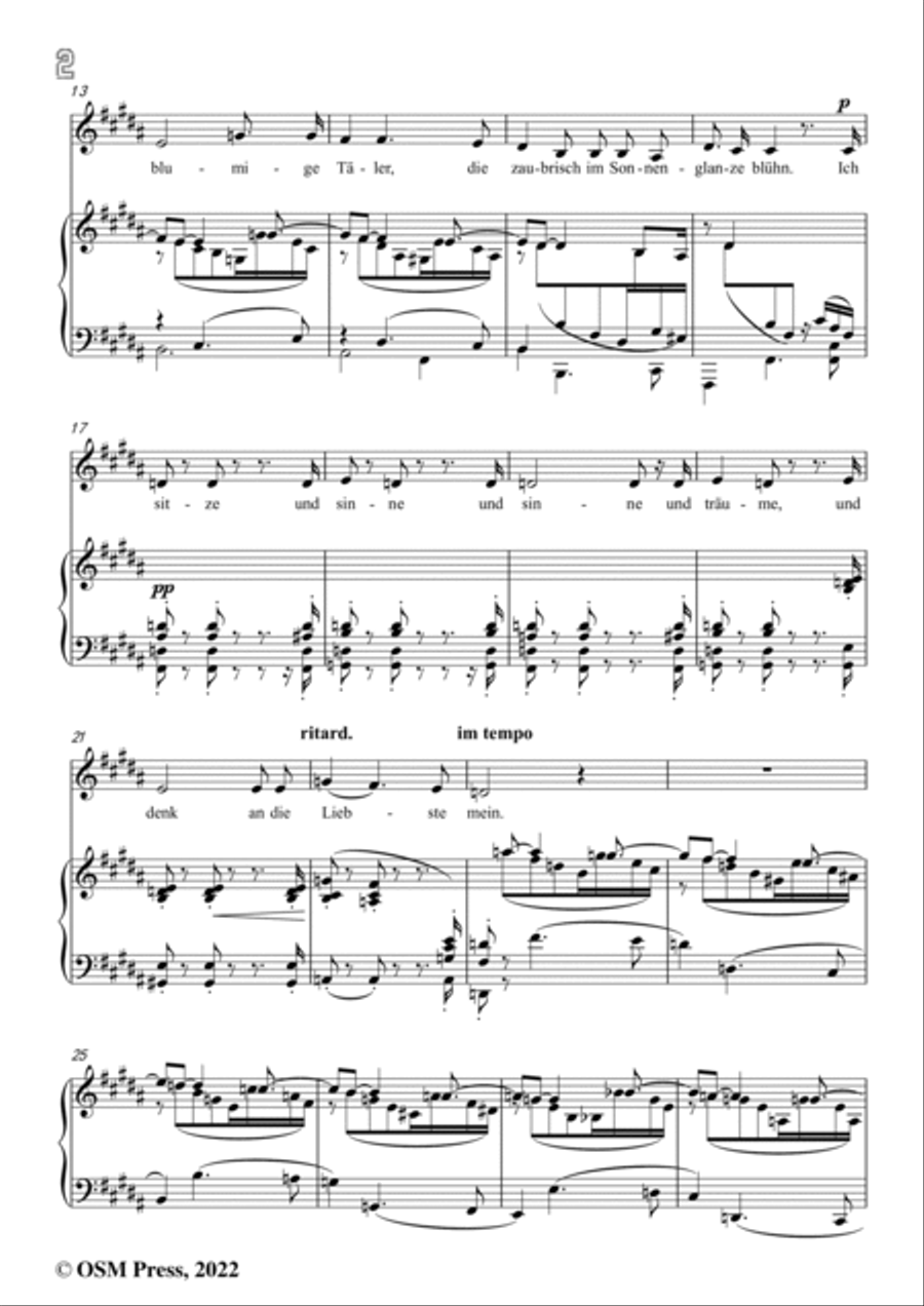 Schumann-Mein Wagen rollet langsam,in B Major,Op.142 No.4 Voice scores gallery preview page 4