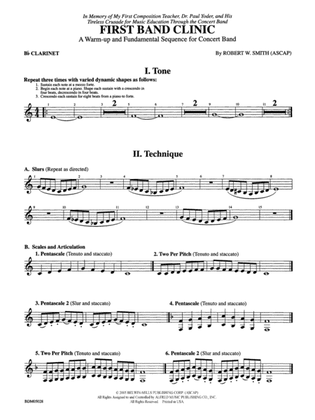 First Band Clinic (A Warm-Up and Fundamental Sequence for Concert Band): 1st B-flat Clarinet