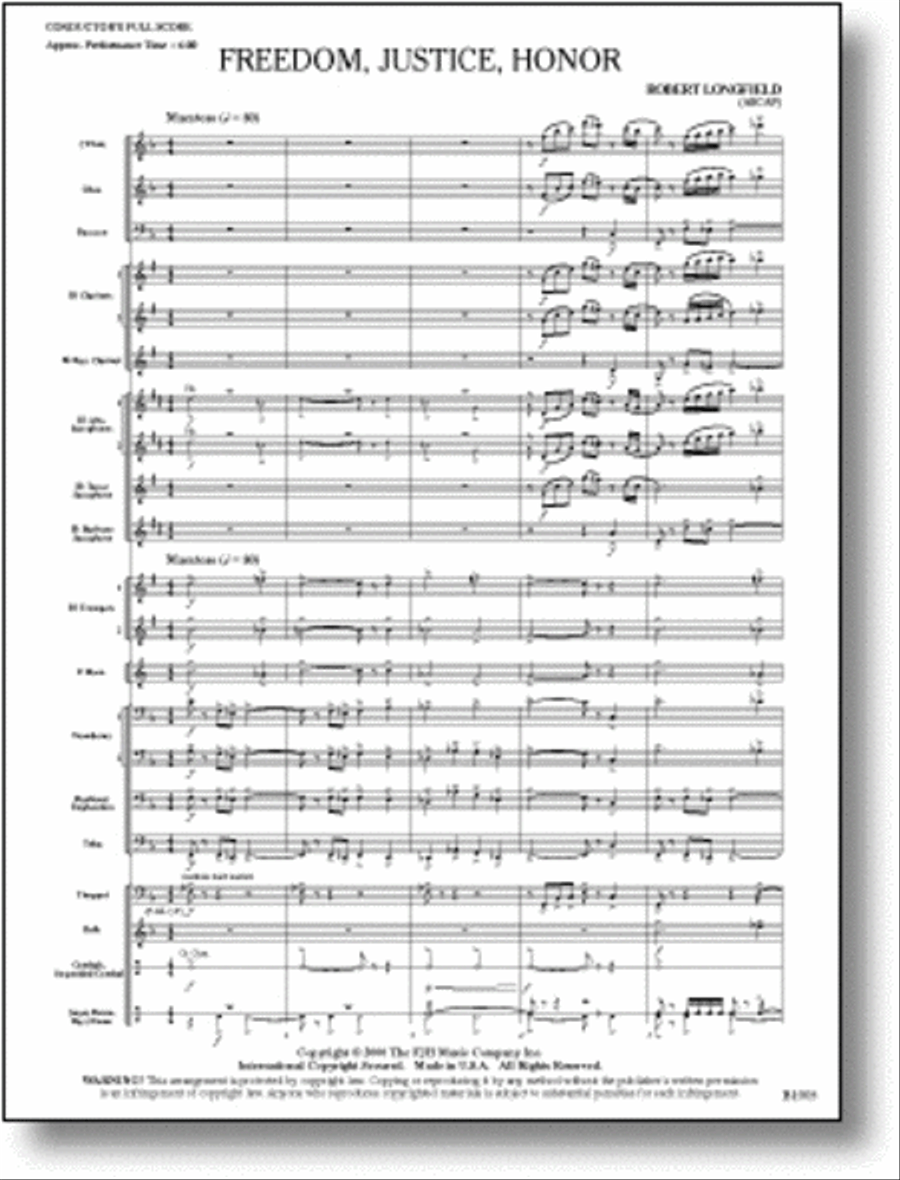Freedom, Justice, Honor Concert Band scores gallery preview page 1