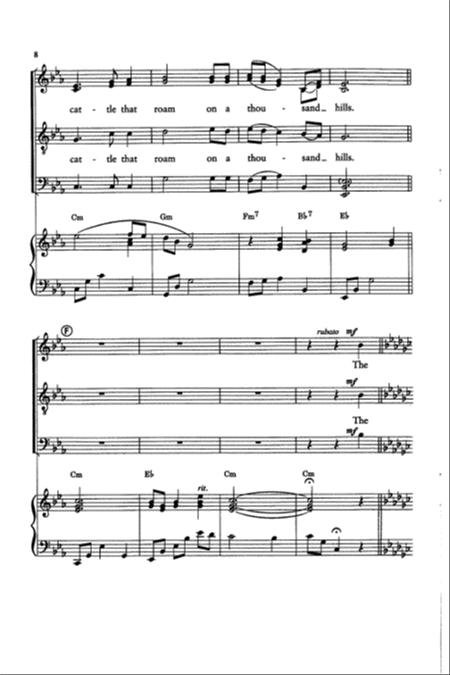 A Cowboy's Prayer 4-Part scores gallery preview page 7