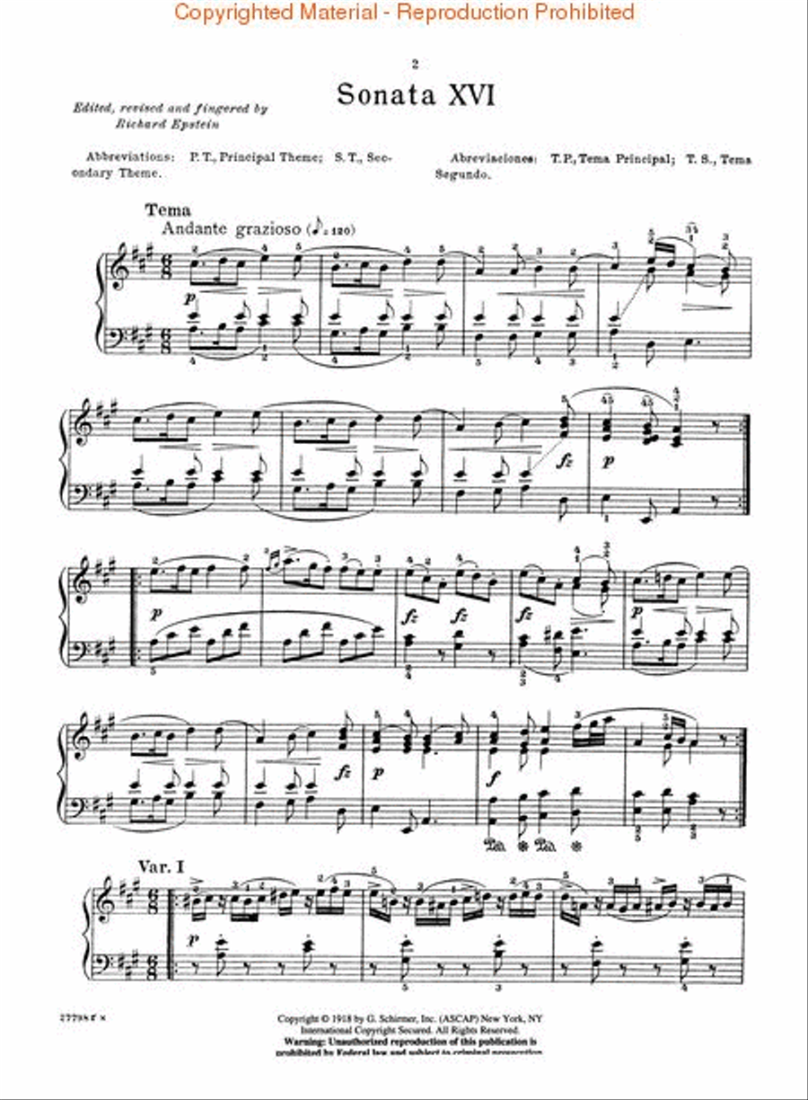 Sonata No. 16 in A Major K331 Piano Solo scores gallery preview page 2