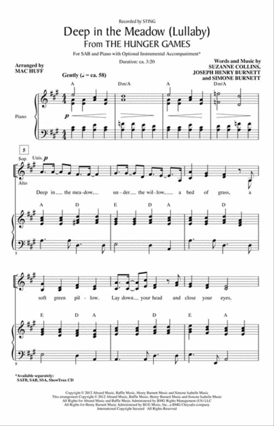 Deep in the Meadow (Lullaby) 3-Part scores gallery preview page 2