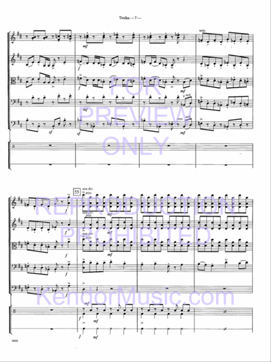 Troika (from Lt. Kije) (Full Score) String Orchestra scores gallery preview page 10