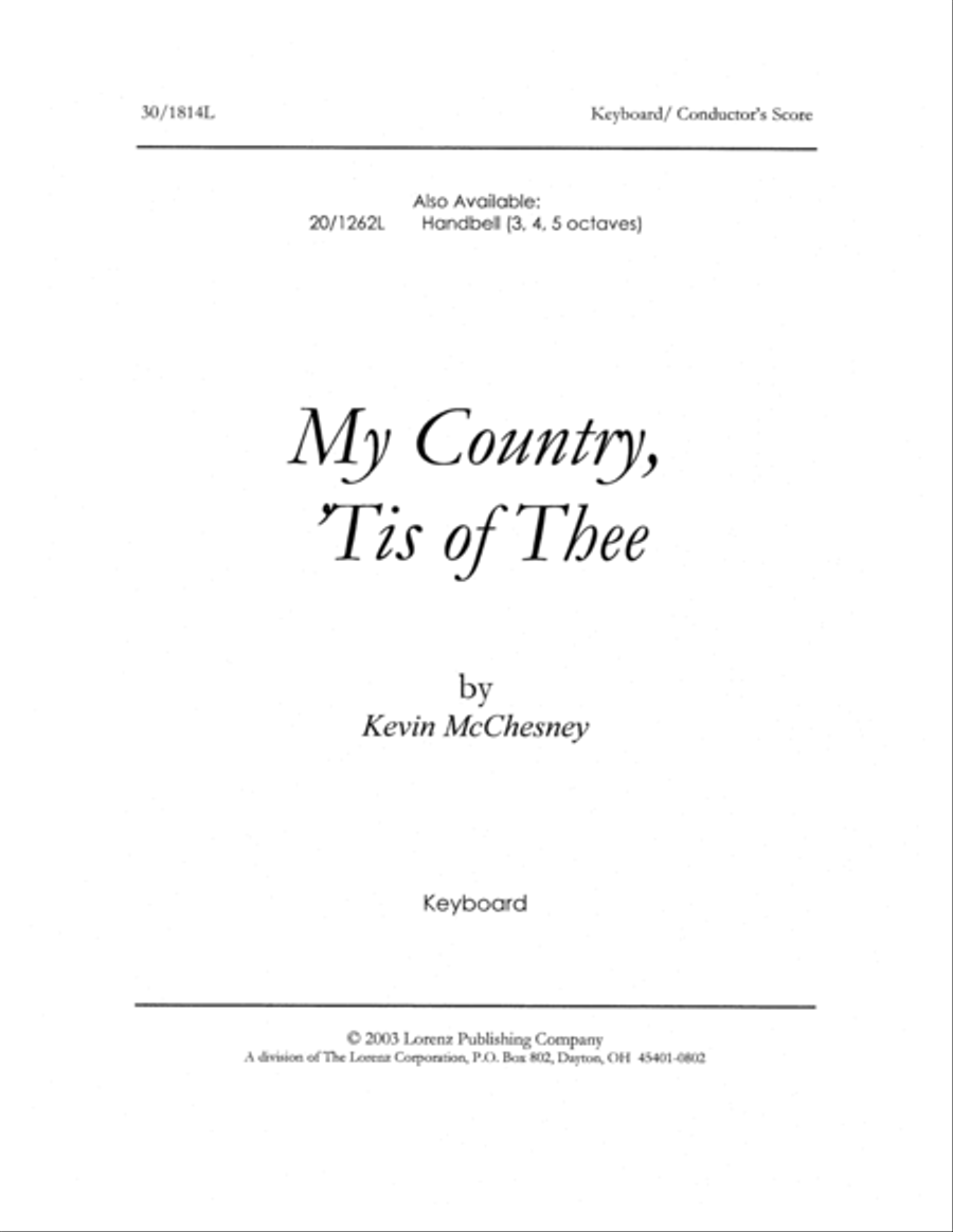 My Country 'Tis of Thee - Keyboard/Director's Edition Piano scores gallery preview page 1