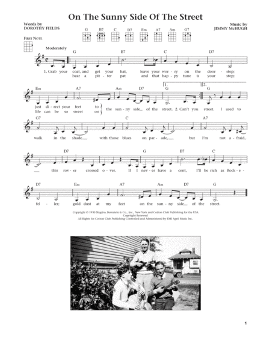 On The Sunny Side Of The Street (from The Daily Ukulele) (arr. Liz and Jim Beloff) Ukulele scores gallery preview page 1