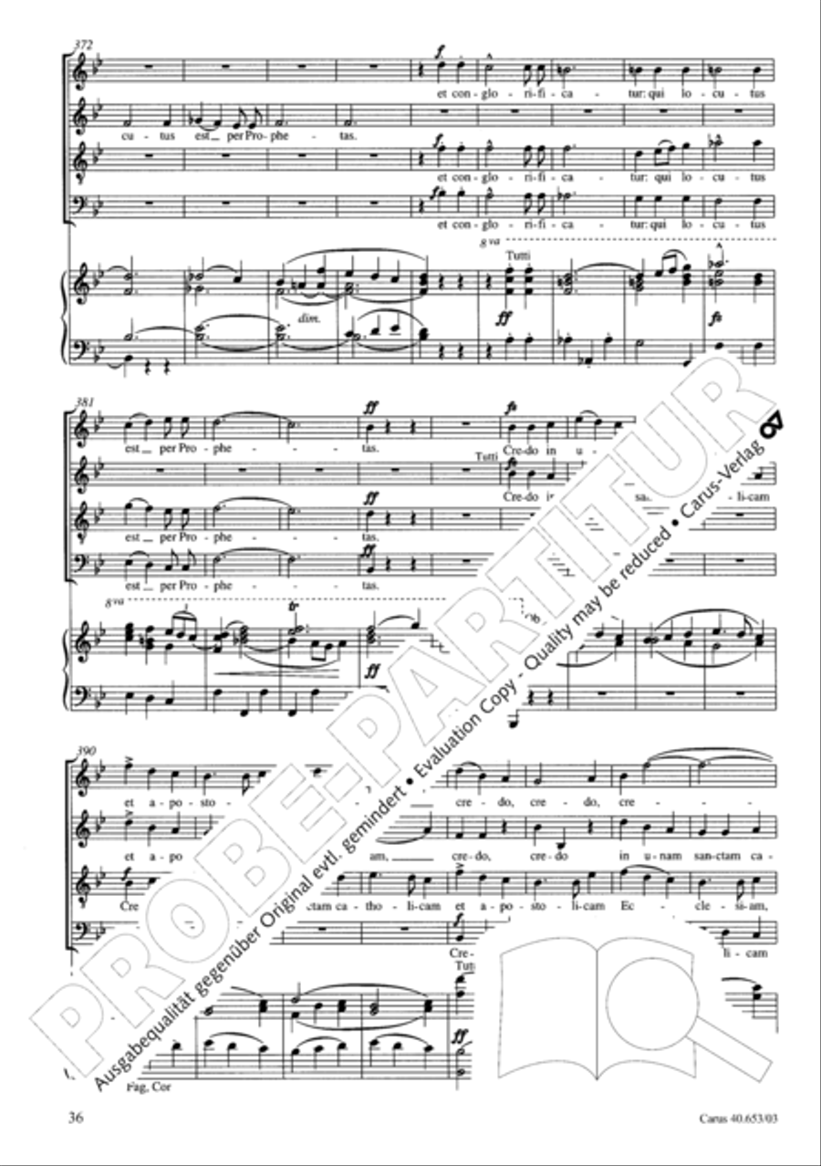 Mass in D Major (Missa in D) 4-Part scores gallery preview page 37