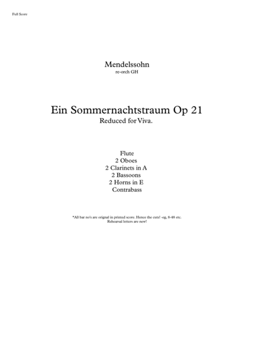 A Midsummer Night's Dream (Op. 61), Overture for Woodwind Ensemble