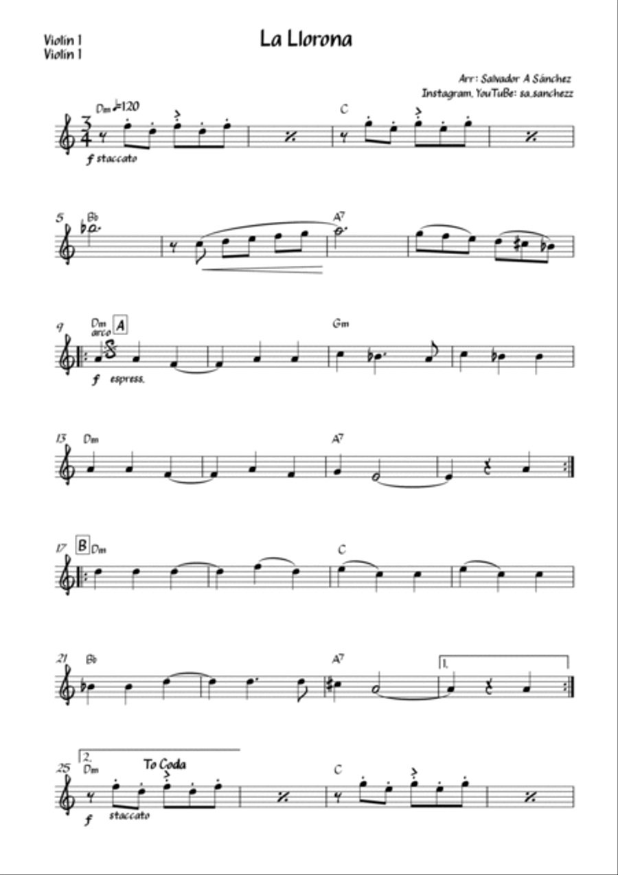 La Llorona (The Weeping Woman) Small Ensemble scores gallery preview page 5