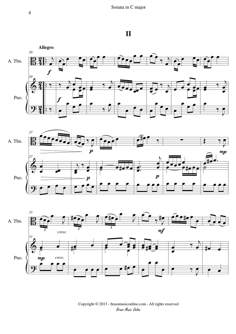 Sonata in C major Trombone Duet scores gallery preview page 4