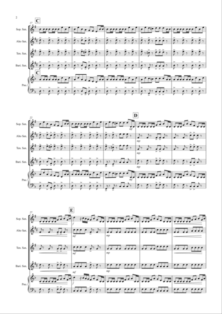 2 Classical Favourites for Saxophone Quartet (volume four) Saxophone Quartet scores gallery preview page 2
