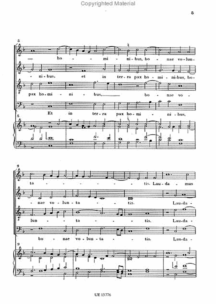 Missa in Illo Tempore, Vocal Score