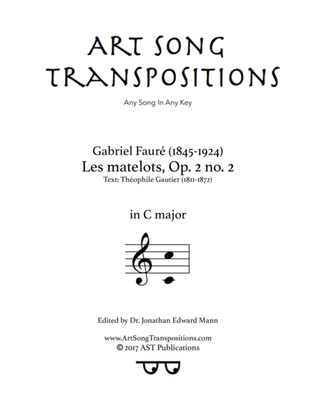 Book cover for FAURÉ: Les matelots, Op. 2 no. 2 (transposed to C major)