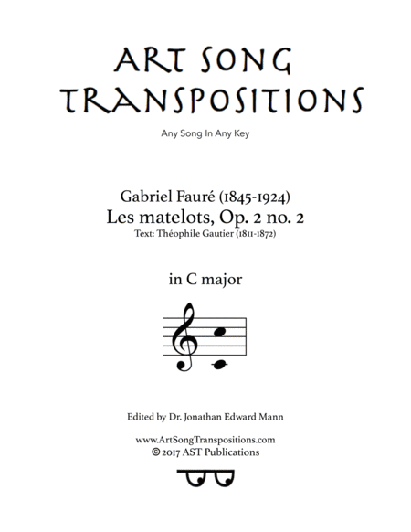 FAURÉ: Les matelots, Op. 2 no. 2 (transposed to C major)