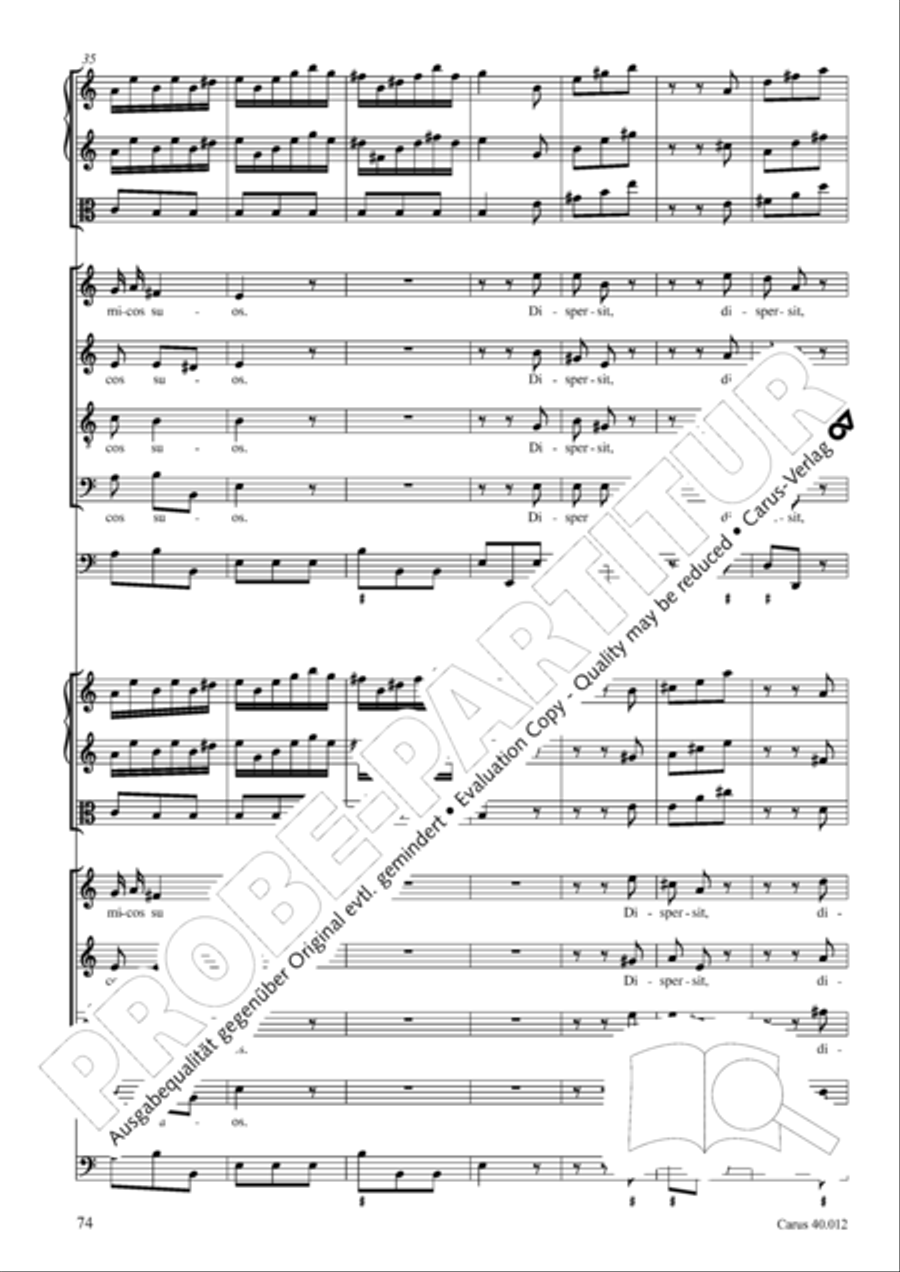 Beatus vir (How blest is he) Psalm 111 4-Part scores gallery preview page 75