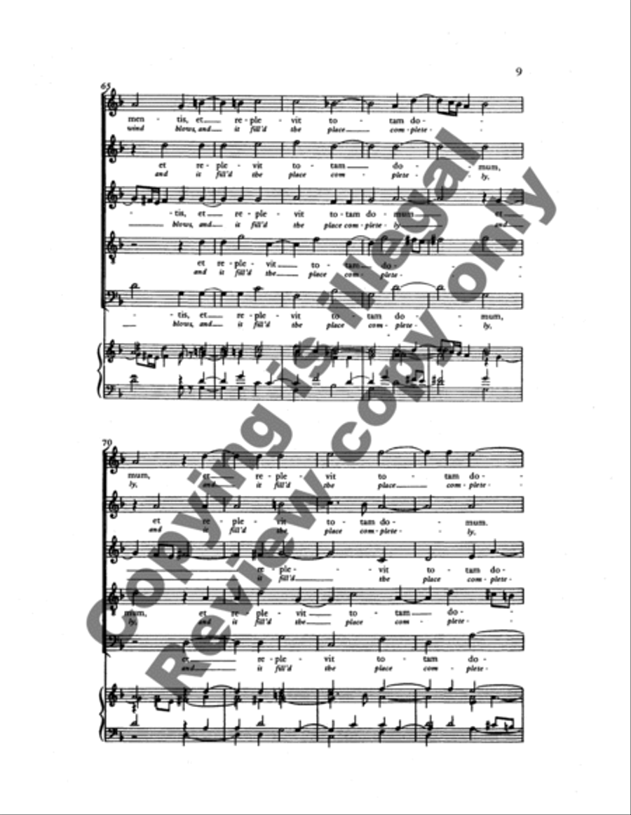 Dum Complerentur (And When the Day of Pentecost) SSATB scores gallery preview page 13