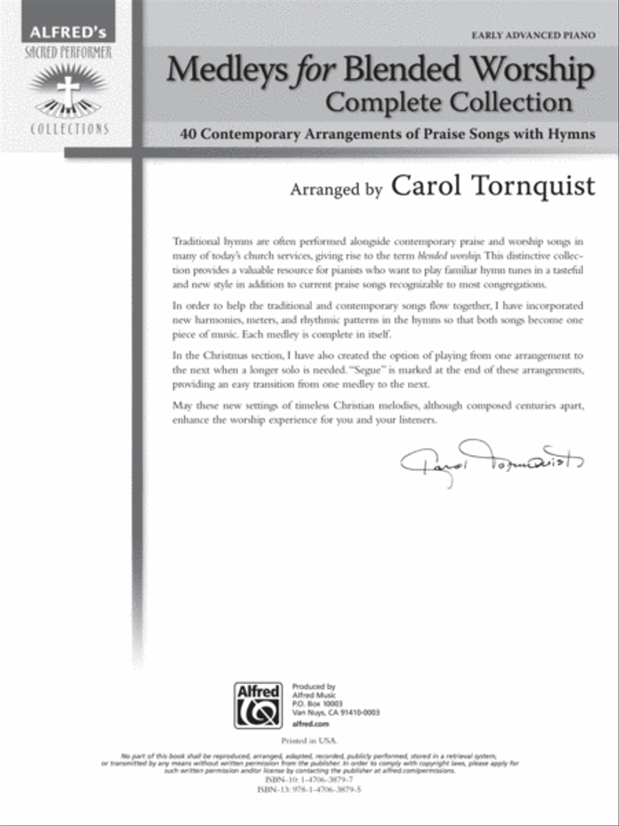 Medleys for Blended Worship, Complete Collection Piano Solo scores gallery preview page 2