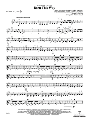 Born This Way: 3rd Violin (Viola [TC])