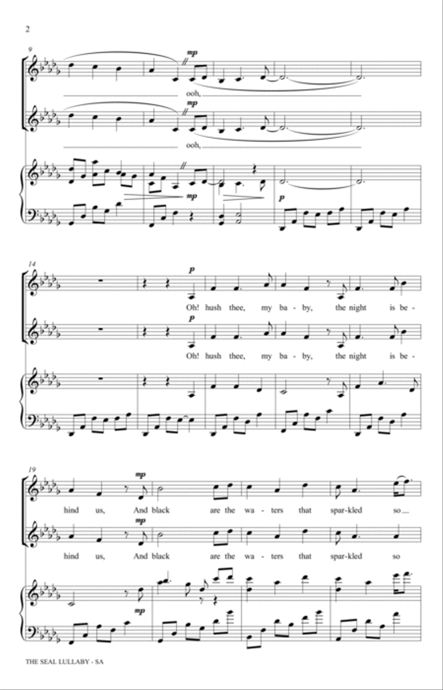 The Seal Lullaby (arr. Emily Crocker) 2-Part scores gallery preview page 2