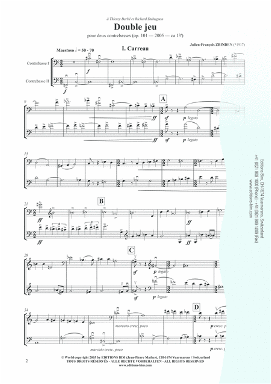 Double jeu Double Bass scores gallery preview page 2