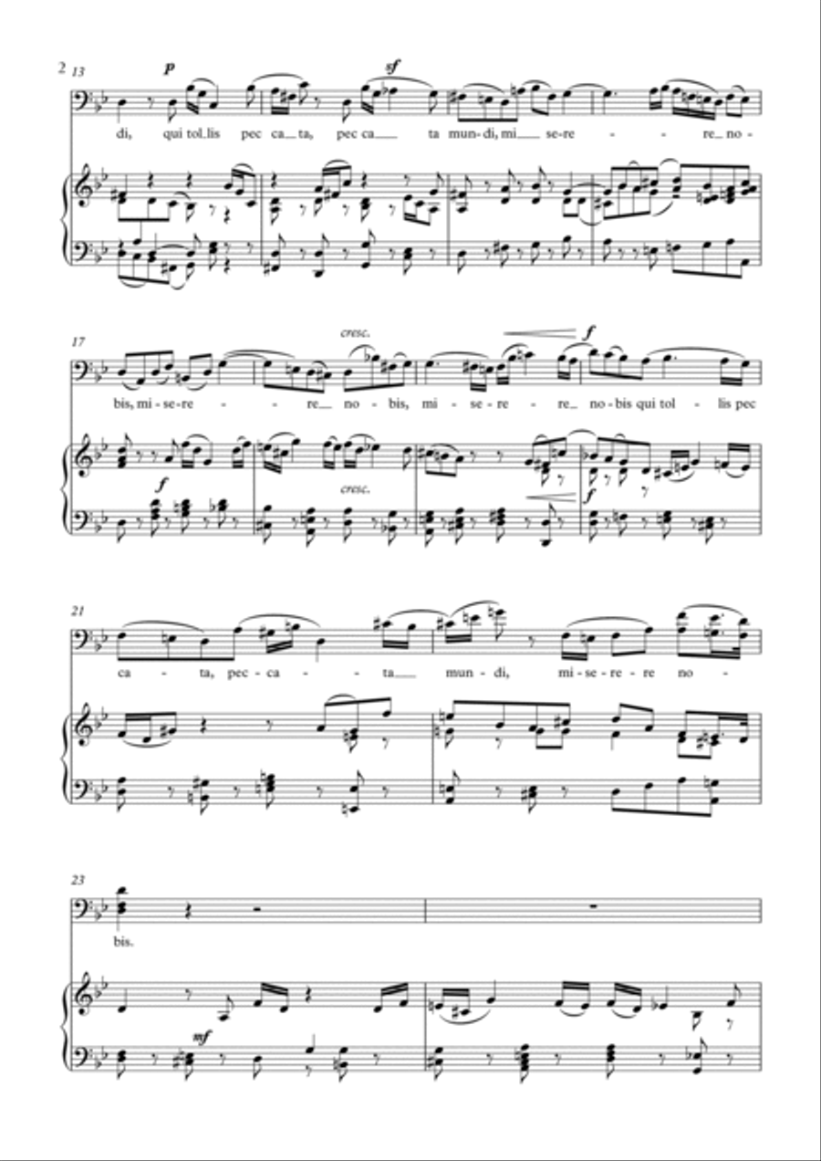Aria (Agnus dei) from the Mass in B Minor (BACH) - Baritone_Gm Piano, Vocal, Guitar scores gallery preview page 2