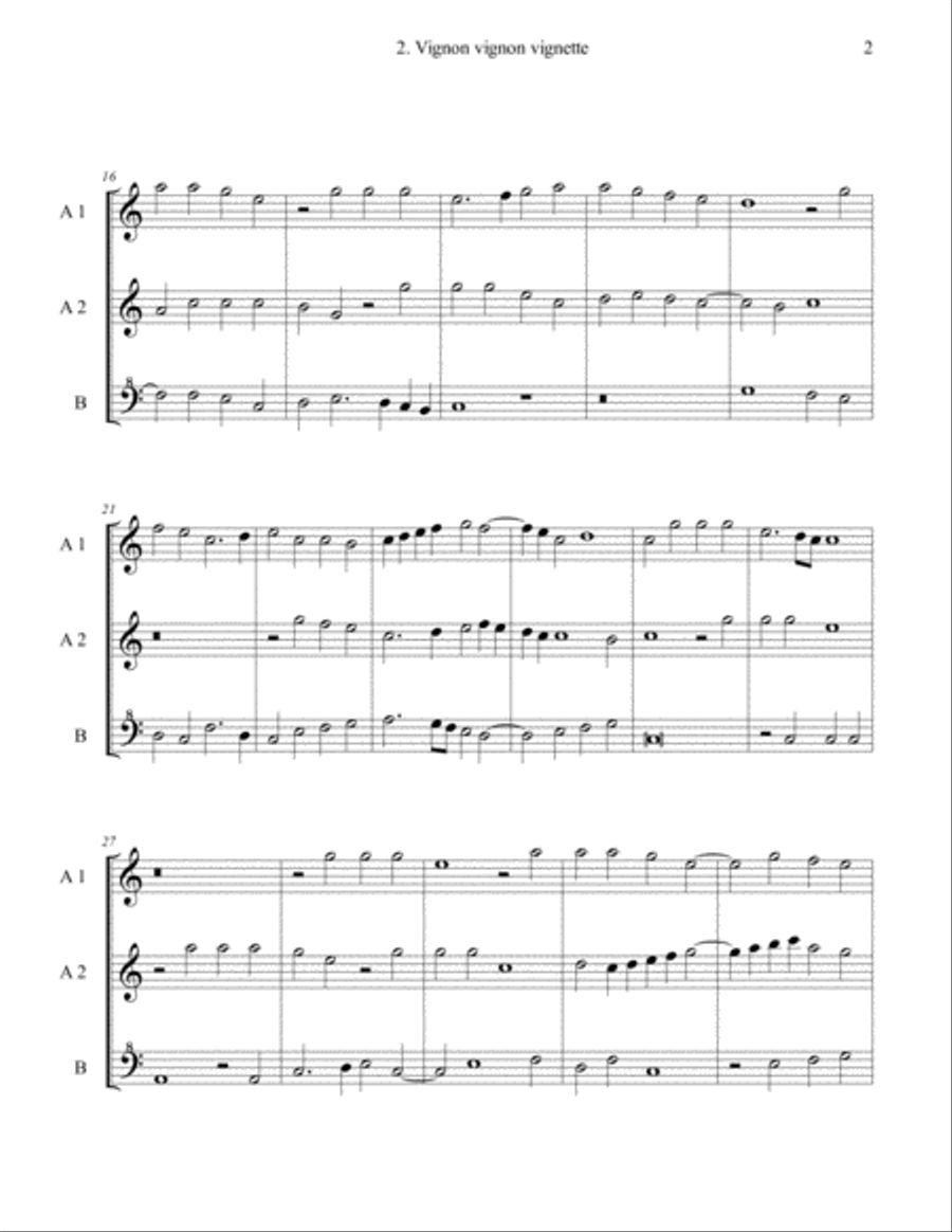 Four Renaissance Chansons for Recorder Trio Recorder scores gallery preview page 4