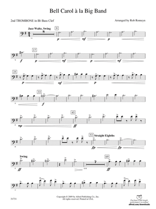 Bell Carol a la Big Band: (wp) 2nd B-flat Trombone B.C.