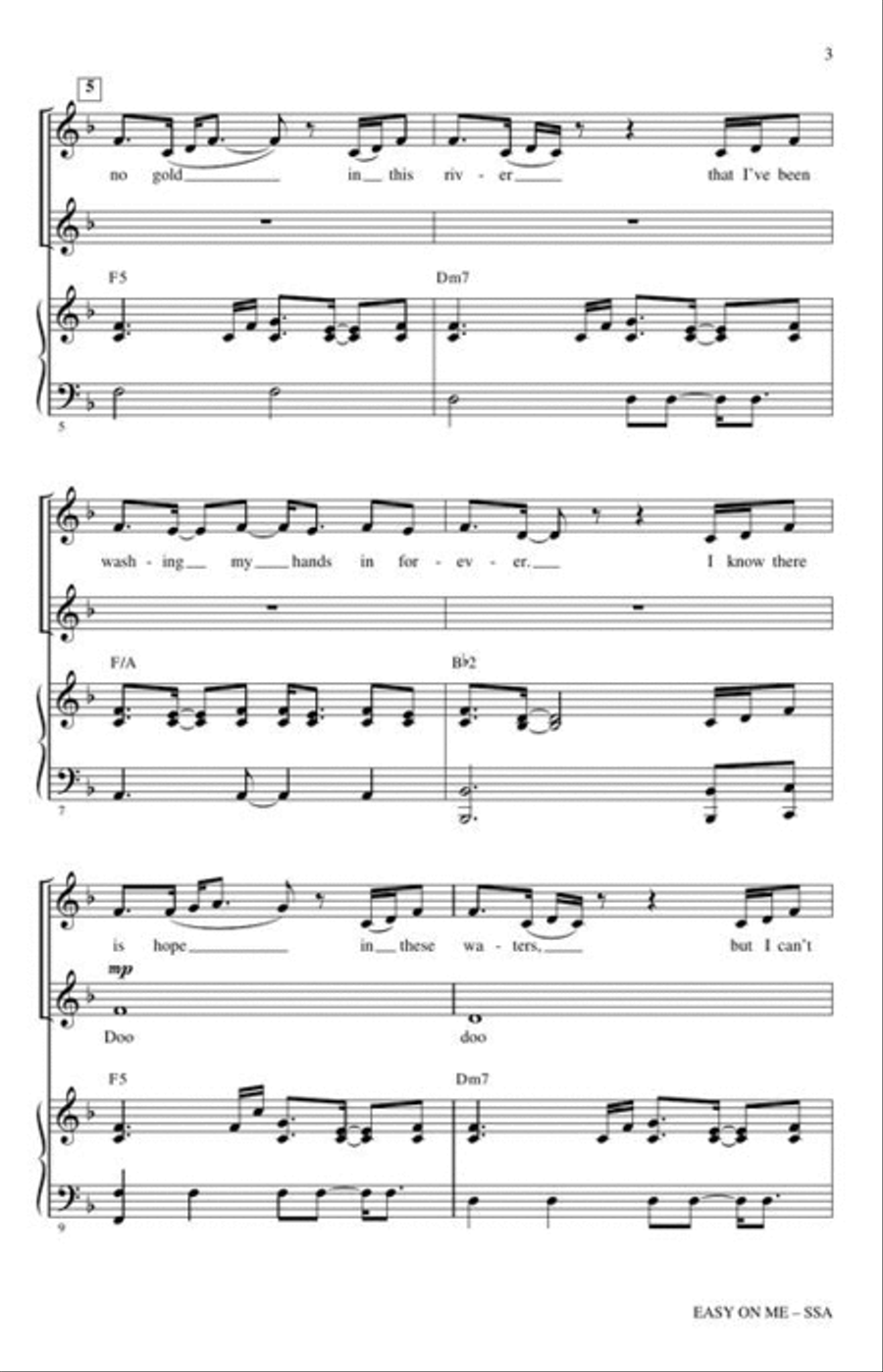 Easy on Me SSA scores gallery preview page 4