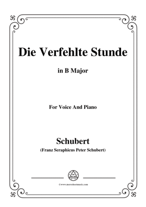 Schubert-Die Verfehlte Stunde,in B Major,for Voice&Piano